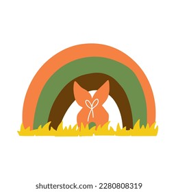 Easter poster in flat style - vector illustration. Holiday illustration for print, stcikers, card, spring decor