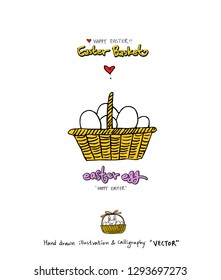 Easter poster / Hand drawn illustration - vector