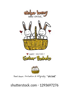 Easter poster / Hand drawn illustration - vector