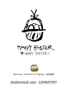 Easter poster / Hand drawn illustration - vector