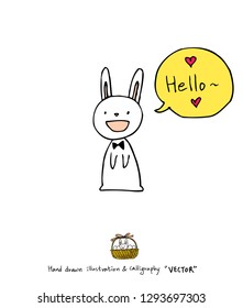 Easter poster / Hand drawn illustration - vector