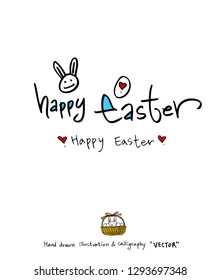 Easter poster / Hand drawn illustration - vector