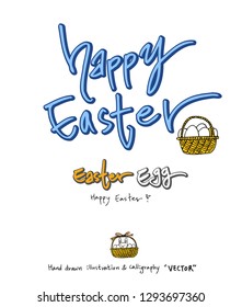 Easter poster / Hand drawn illustration - vector