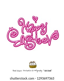 Easter poster / Hand drawn illustration - vector