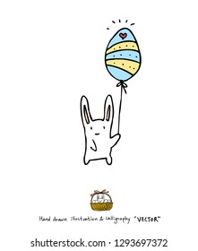 Easter poster / Hand drawn illustration - vector