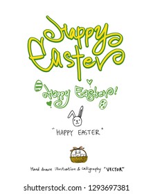 Easter poster / Hand drawn illustration - vector