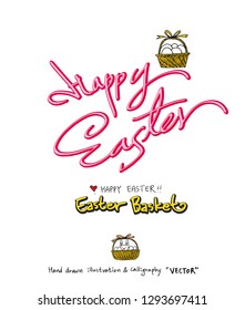 Easter poster / Hand drawn illustration - vector