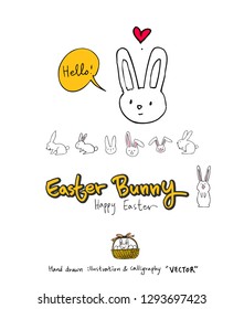 Easter poster / Hand drawn illustration - vector