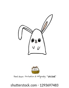 Easter poster / Hand drawn illustration - vector