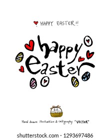 Easter poster / Hand drawn illustration - vector