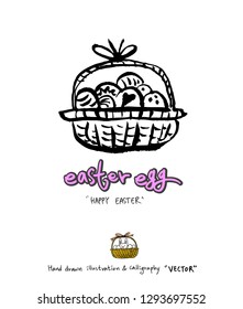 Easter poster / Hand drawn illustration - vector