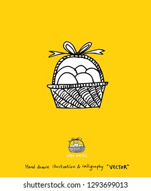 Easter poster / Hand drawn illustration - vector