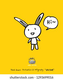 Easter poster / Hand drawn illustration - vector