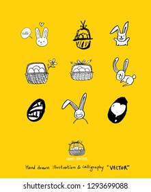 Easter poster / Hand drawn illustration - vector