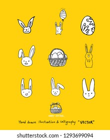 Easter poster / Hand drawn illustration - vector