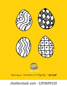 Easter poster / Hand drawn illustration - vector