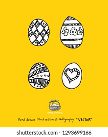 Easter poster / Hand drawn illustration - vector