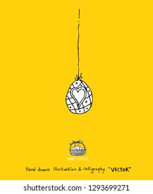 Easter poster / Hand drawn illustration - vector