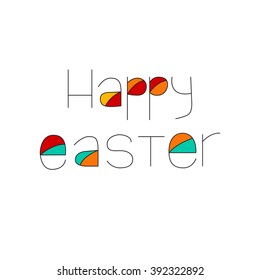 Easter poster with hand drawn lettering. Vector illustration
