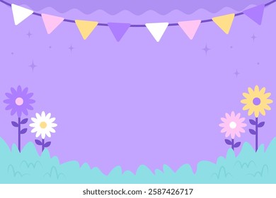 Easter Poster Horizontal Frame Border Background 