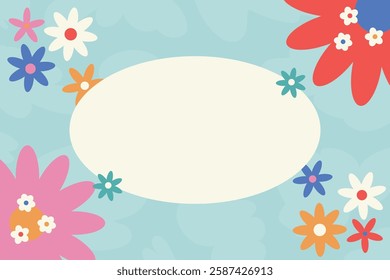 Easter Poster Horizontal Frame Border Background 