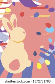 Easter poster. Modern design for greeting cards, social networks and business partners. Abstract background makes it possible to write your tex.