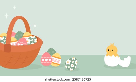 Easter Poster Panoramic Frame Border Background 