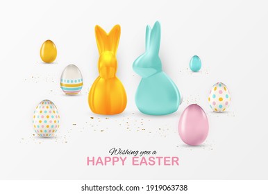 Cardstock Colorful Happy Easter Banner 