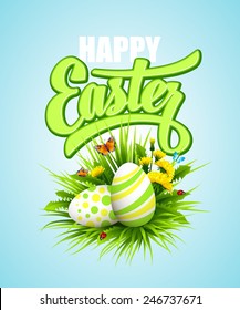 Easter poster. Vector illustration