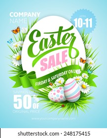 Easter poster. Vector illustration