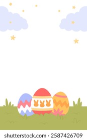 Easter Poster Vertical Frame Border Background 