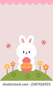 Easter Poster Vertical Frame Border Background 