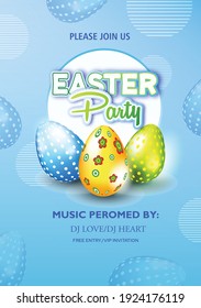 Easter posters or flyers,template with colorful eggs and golden eggs spring flowers eggs in the nest on light background