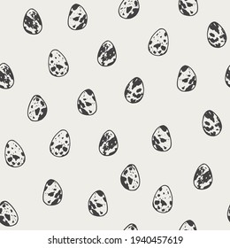 Easter quail spotted little eggs seamless vector patten