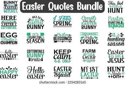 Easter Quotes Bundle,  greeting cards, prints, banners, stickers, invitations, Saying of Easter,