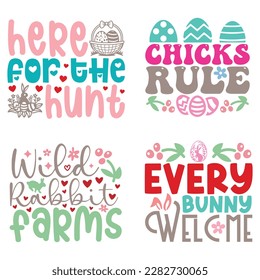 Easter Quotes SVG Cut Files Designs Bundle, Easter quotes SVG cut files, Easter-Sunday quotes t shirt designs, Saying about Easter Bunny, Easter quotes eps files