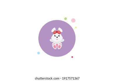 Easter Rabbit Banded Circle Bubble