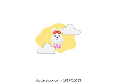 Easter Rabbit Banded Cloud Icon