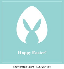 Easter rabbit. Easter bunnies willow rabbit with egg illustration composition for menu, invitation, email, banner, poster, party, event - stock vector. Happy Easter rabbit.