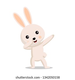 Easter rabbit or bunny is doing dabbing