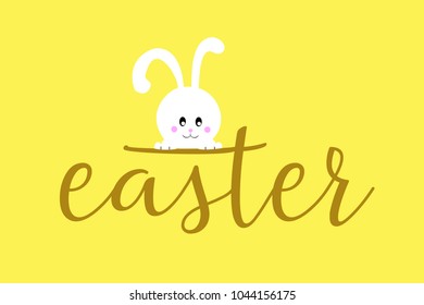 Easter rabbit, easter Bunny on yellow background