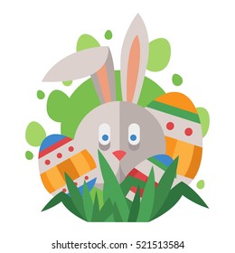 Easter rabbit bunny vector head