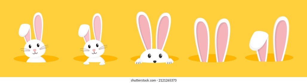 Easter rabbit, easter Bunny. Vector illustration.