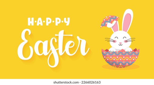 Easter rabbit, easter Bunny. Vector illustration.