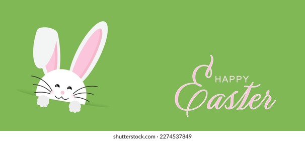 Easter rabbit, easter Bunny. Vector illustration. Easter Day. Happy Easter greeting card, banner with egg, rabbit. Bunny, texture background.