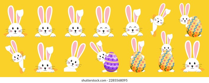 Easter rabbit, easter Bunny. Vector illustration.