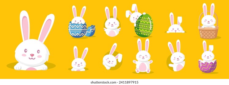 Osterhase, Osterhase. Vektorgrafik.