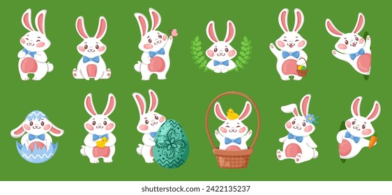 Easter rabbit, easter Bunny. Vector illustration.