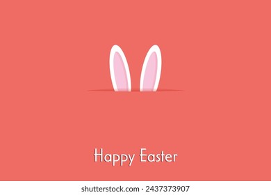 Easter rabbit, easter Bunny. Vector illustration. Easter Day. Happy Easter greeting card, banner with egg, rabbit. Bunny, texture background.