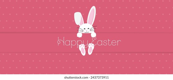 Easter rabbit, easter Bunny. Vector illustration. Easter Day. Happy Easter greeting card, banner with egg, rabbit. Bunny, texture background.
